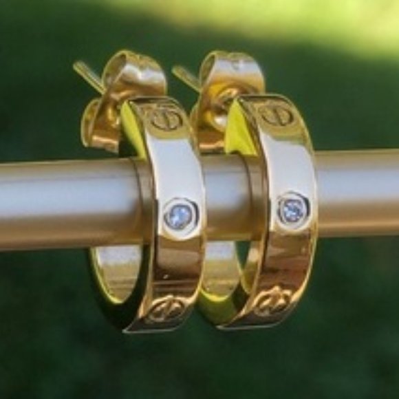 Love Screw Diamond 18K Rose Gold Filled Earrings - Picture 4 of 6